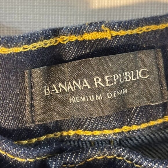 Banana Republic Premium Denim High-Rise Wide-Leg Crop Jeans 28 Dark Wash - Picture 3 of 11